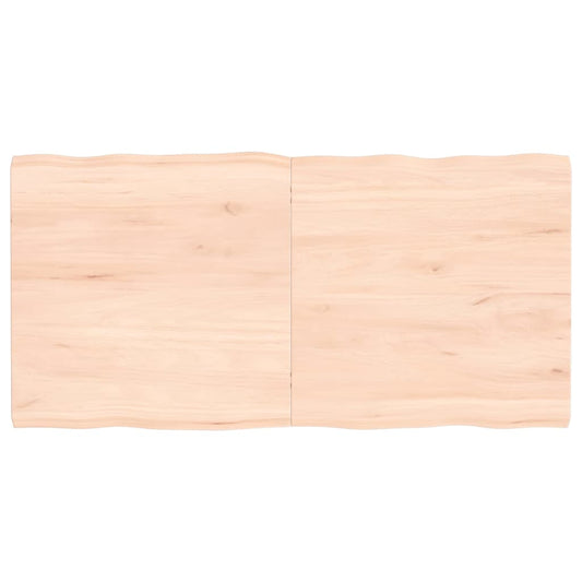 Berkfield Table Top 120x60x4 cm Untreated Solid Wood Oak Live Edge