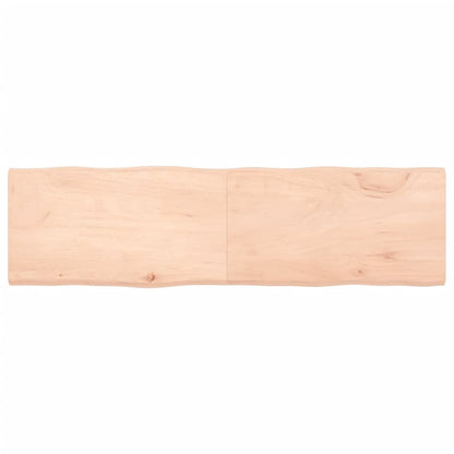 Berkfield Table Top 180x50x4 cm Untreated Solid Wood Oak Live Edge