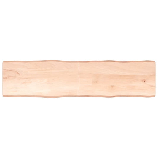 Berkfield Table Top 200x50x6 cm Untreated Solid Wood Oak Live Edge