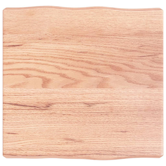 Berkfield Table Top Light Brown 40x40x6 cm Treated Solid Wood Oak Live Edge