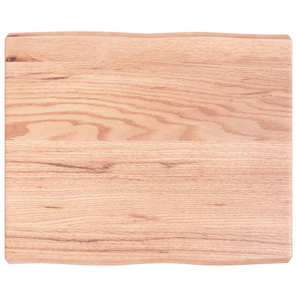 Berkfield Table Top Light Brown 60x50x6 cm Treated Solid Wood Oak Live Edge