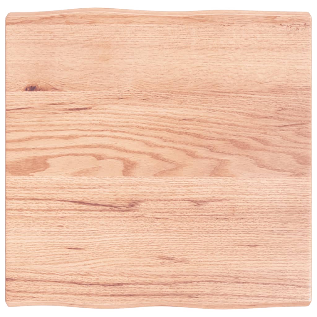Berkfield Table Top Light Brown 60x60x4 cm Treated Solid Wood Oak Live Edge