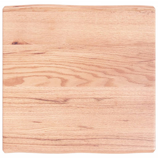 Berkfield Table Top Light Brown 60x60x6 cm Treated Solid Wood Oak Live Edge