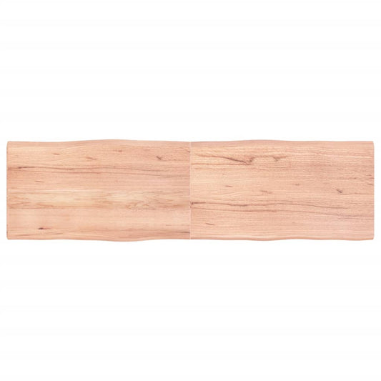 Berkfield Table Top Light Brown 180x50x4 cm Treated Solid Wood Oak Live Edge