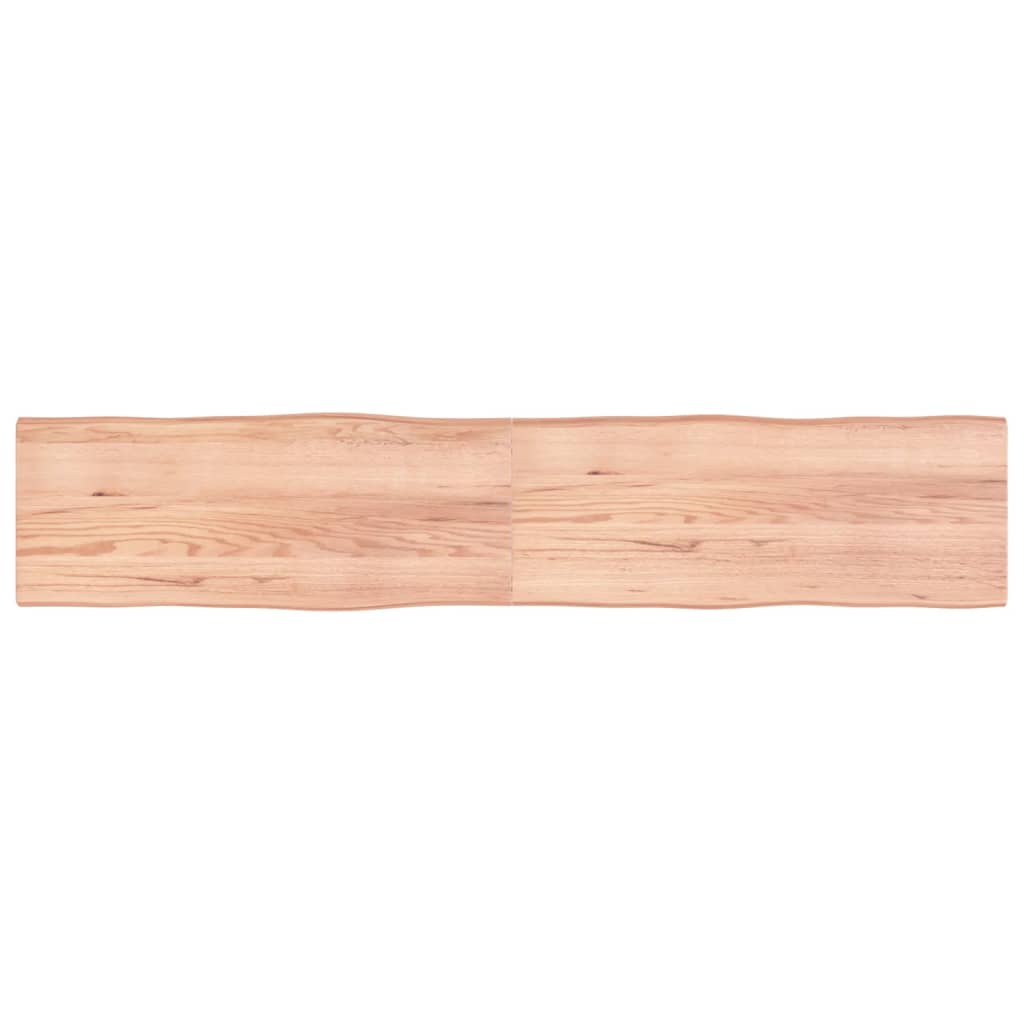 Berkfield Table Top Light Brown 200x40x4 cm Treated Solid Wood Oak Live Edge