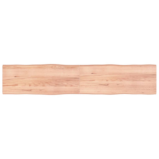 Berkfield Table Top Light Brown 200x40x4 cm Treated Solid Wood Oak Live Edge