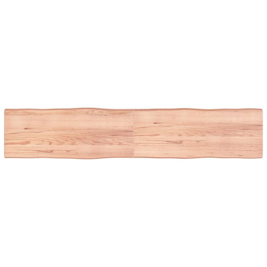 Berkfield Table Top Light Brown 200x40x6 cm Treated Solid Wood Oak Live Edge