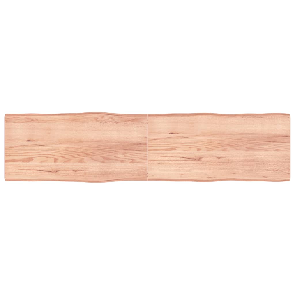 Berkfield Table Top Light Brown 200x50x6 cm Treated Solid Wood Oak Live Edge