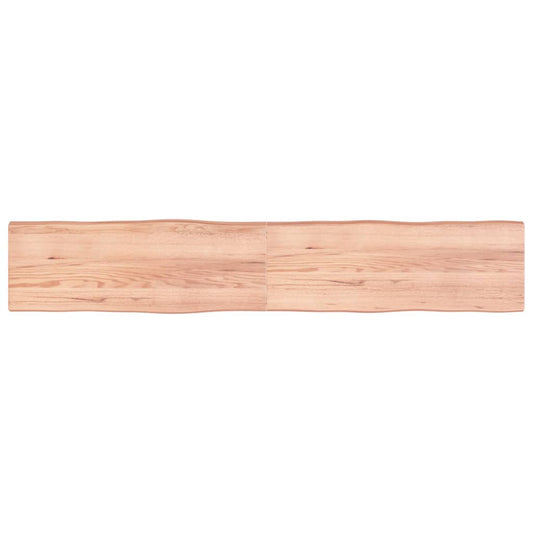Berkfield Table Top Light Brown 220x40x6 cm Treated Solid Wood Oak Live Edge