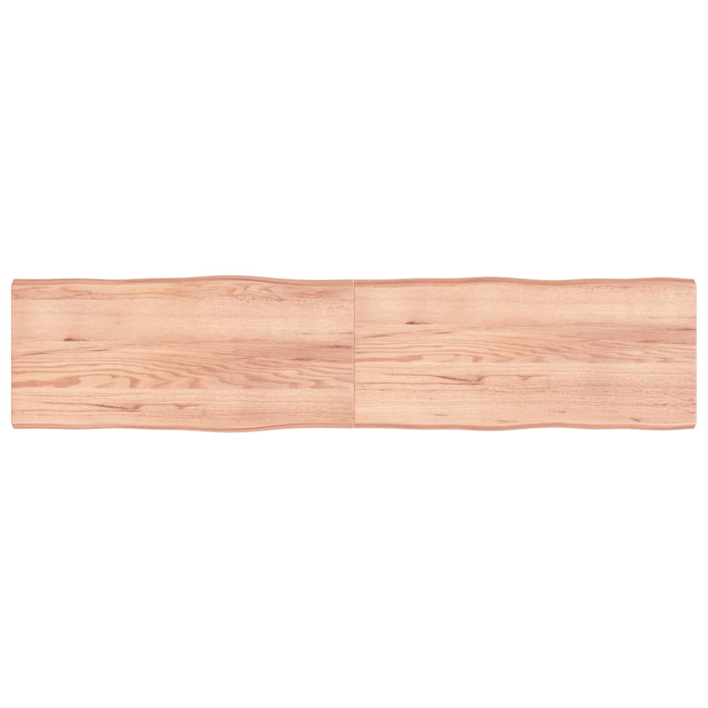 Berkfield Table Top Light Brown 220x50x6 cm Treated Solid Wood Oak Live Edge