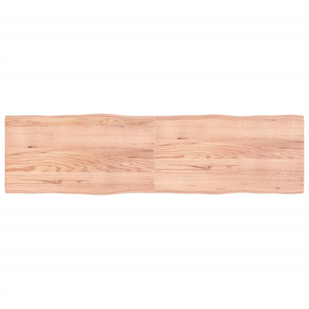Berkfield Table Top Light Brown 220x60x4 cm Treated Solid Wood Oak Live Edge