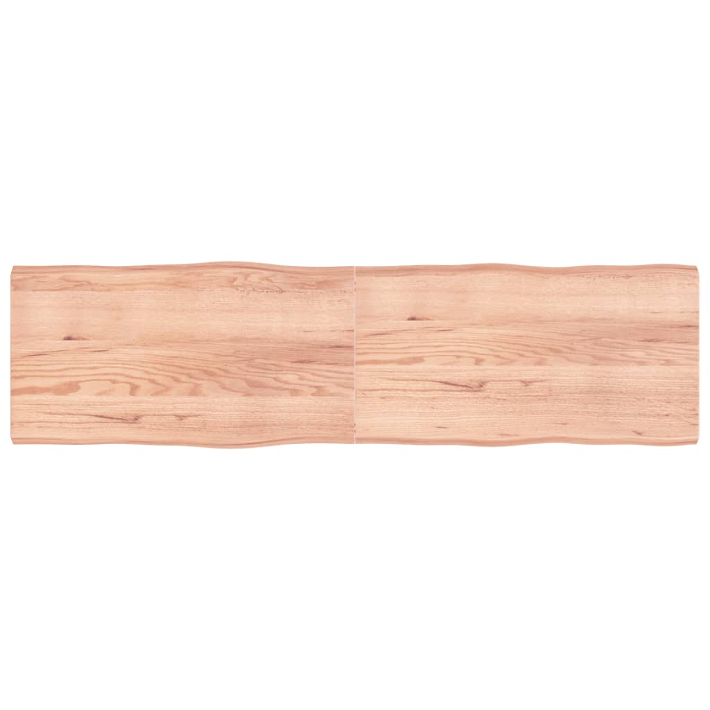 Berkfield Table Top Light Brown 220x60x6 cm Treated Solid Wood Oak Live Edge