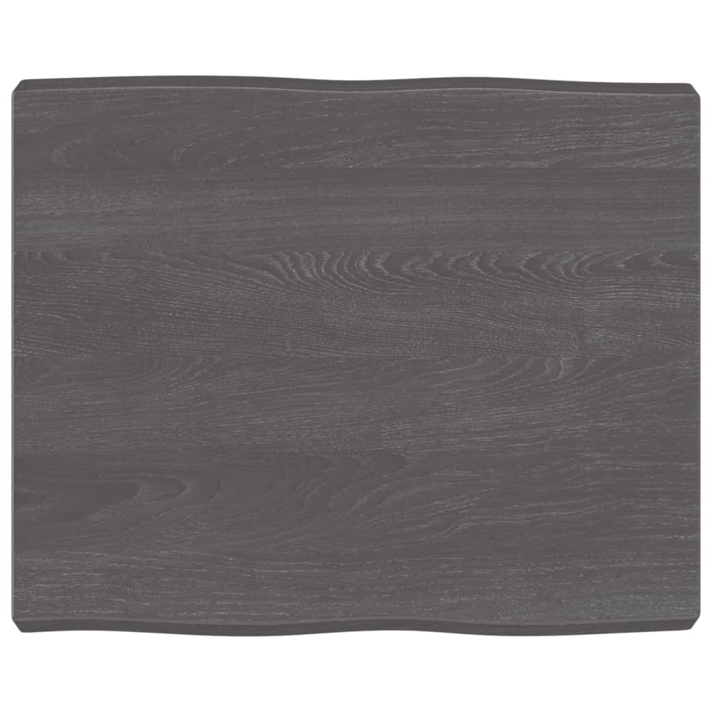 Berkfield Table Top Dark Grey 60x50x6 cm Treated Solid Wood Oak Live Edge