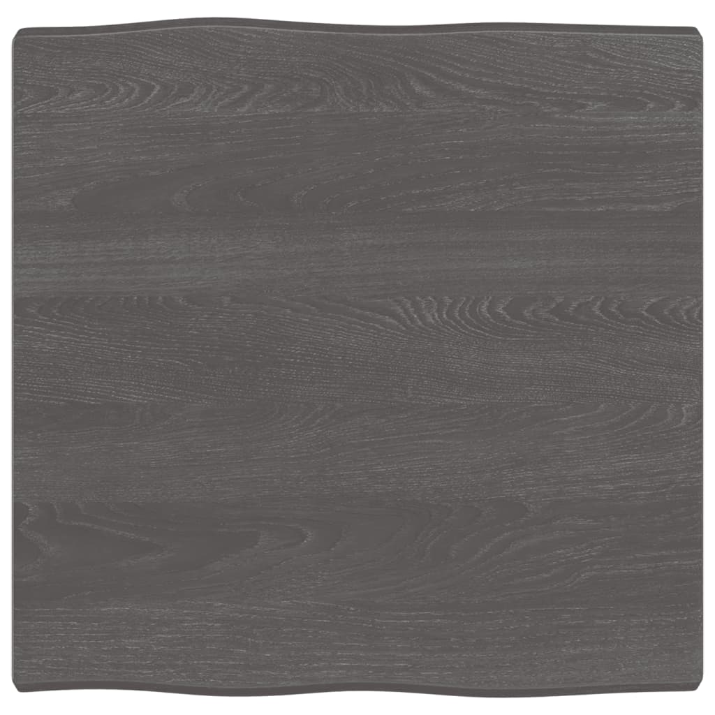 Berkfield Table Top Dark Grey 60x60x4 cm Treated Solid Wood Oak Live Edge