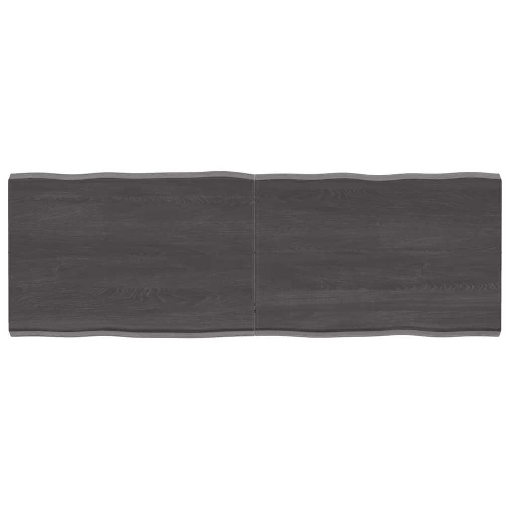 Berkfield Table Top Dark Grey 120x40x4 cm Treated Solid Wood Oak Live Edge