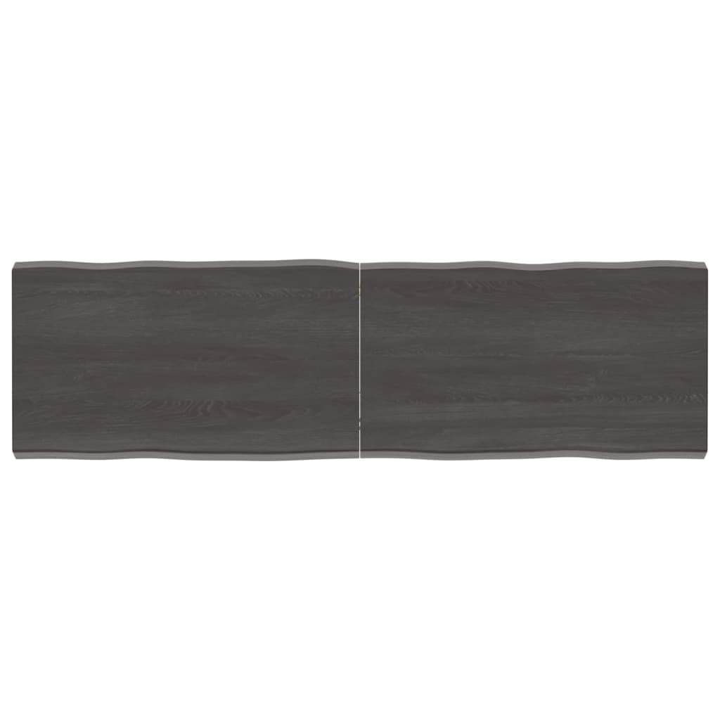 Berkfield Table Top Dark Grey 140x40x4 cm Treated Solid Wood Oak Live Edge