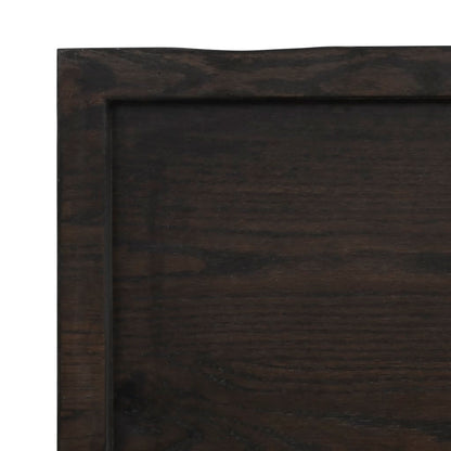 Berkfield Table Top Dark Grey 140x60x4 cm Treated Solid Wood Oak Live Edge
