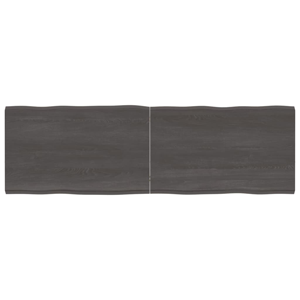 Berkfield Table Top Dark Grey 160x50x4 cm Treated Solid Wood Oak Live Edge