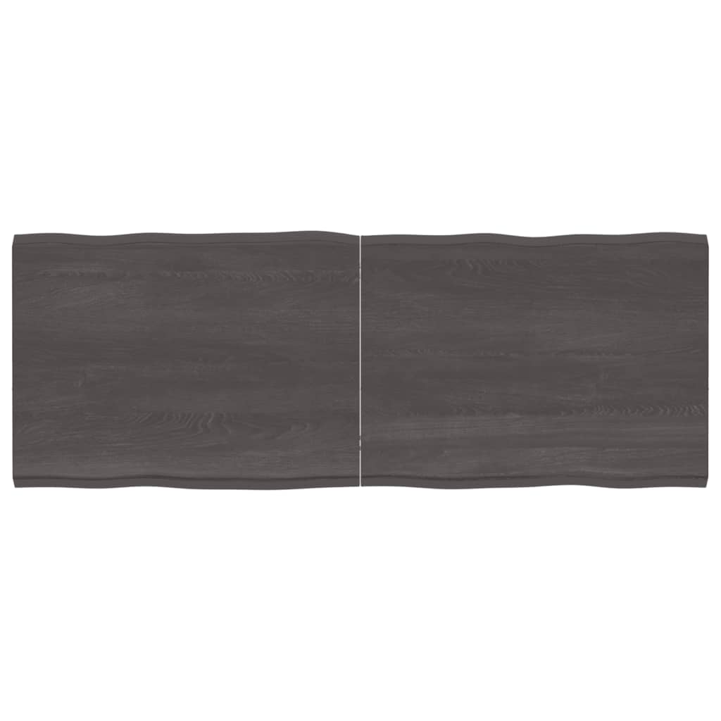 Berkfield Table Top Dark Grey 160x60x4 cm Treated Solid Wood Oak Live Edge