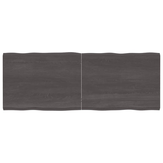 Berkfield Table Top Dark Grey 160x60x4 cm Treated Solid Wood Oak Live Edge