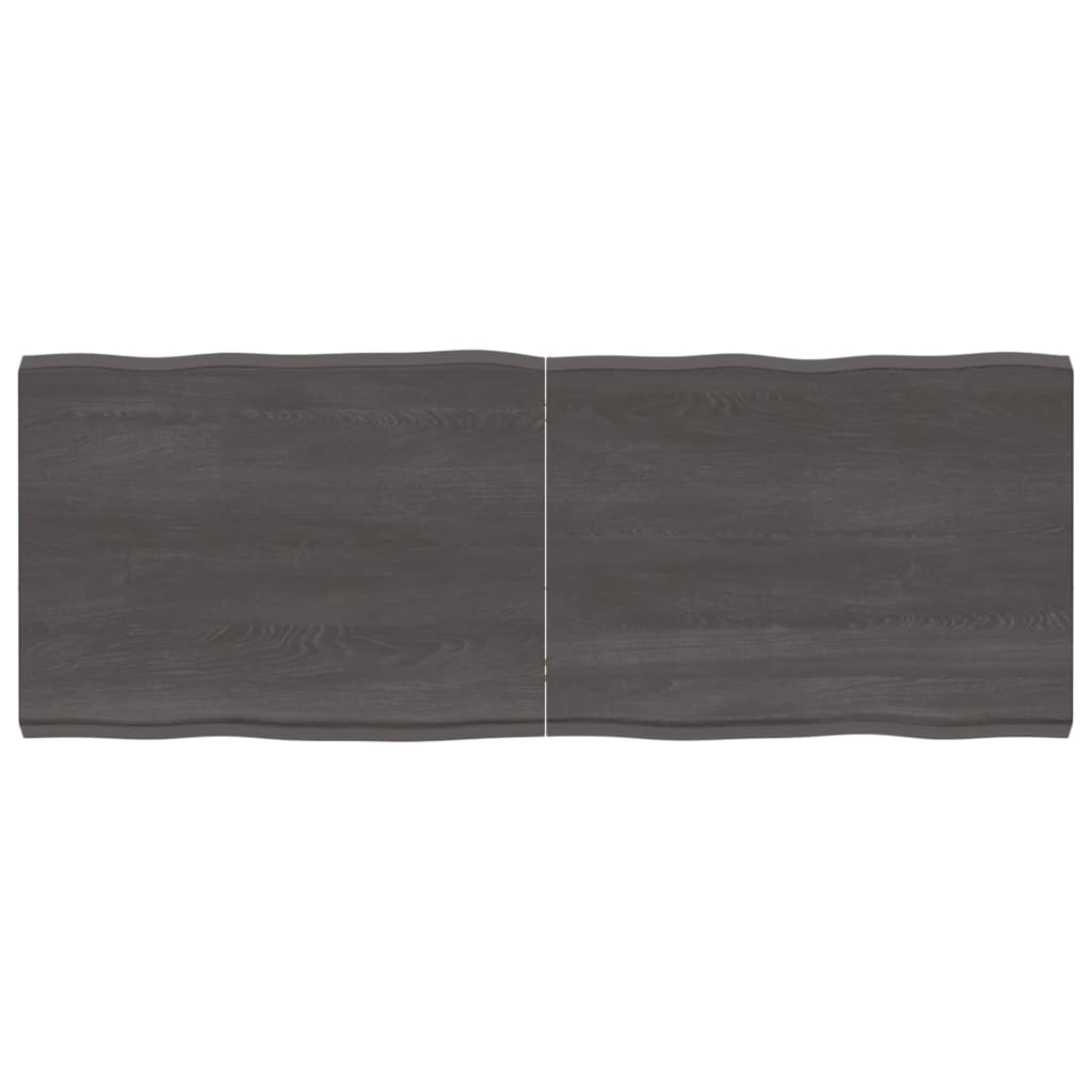 Berkfield Table Top Dark Grey 160x60x6 cm Treated Solid Wood Oak Live Edge