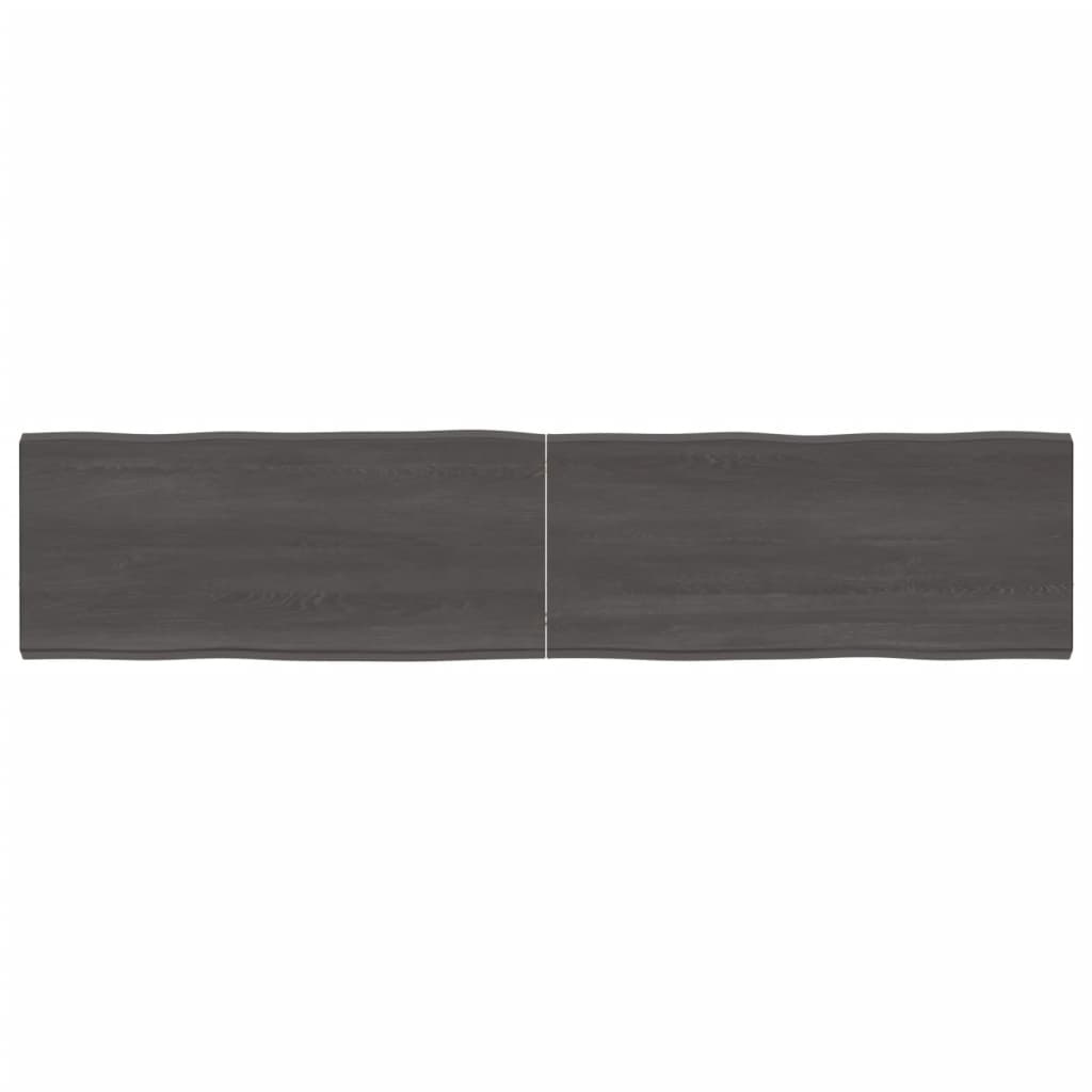 Berkfield Table Top Dark Grey 180x40x4 cm Treated Solid Wood Oak Live Edge