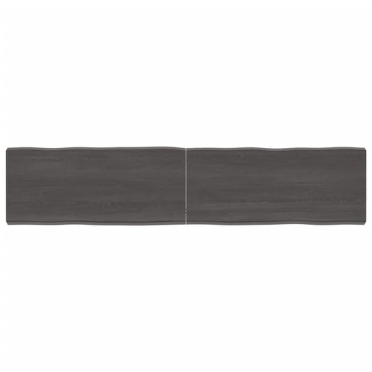 Berkfield Table Top Dark Grey 180x40x6 cm Treated Solid Wood Oak Live Edge