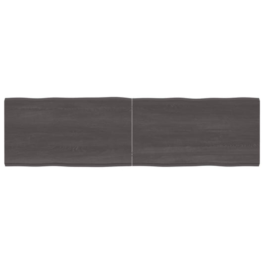 Berkfield Table Top Dark Grey 180x50x4 cm Treated Solid Wood Oak Live Edge