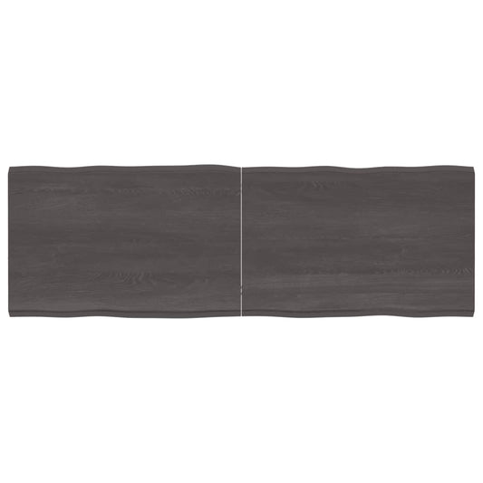 Berkfield Table Top Dark Grey 180x60x4 cm Treated Solid Wood Oak Live Edge