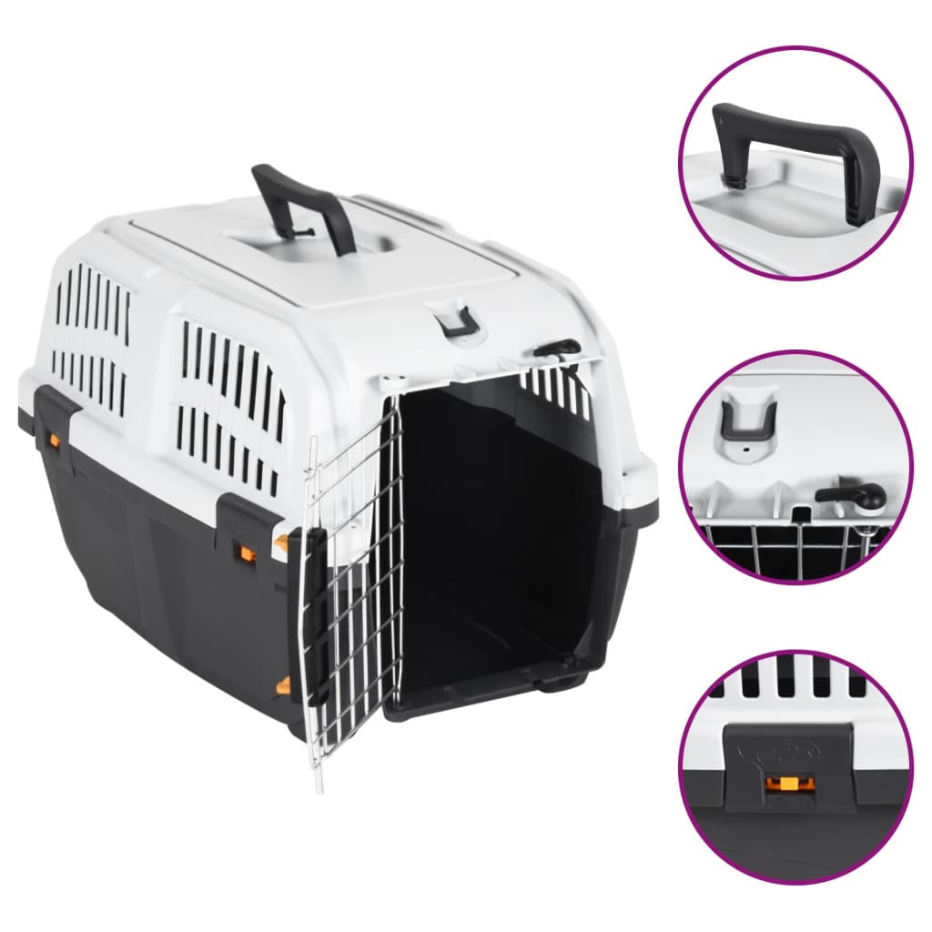 Berkfield Pet Carrier with Metal Door 48x31.5x31 cm Polypropylene