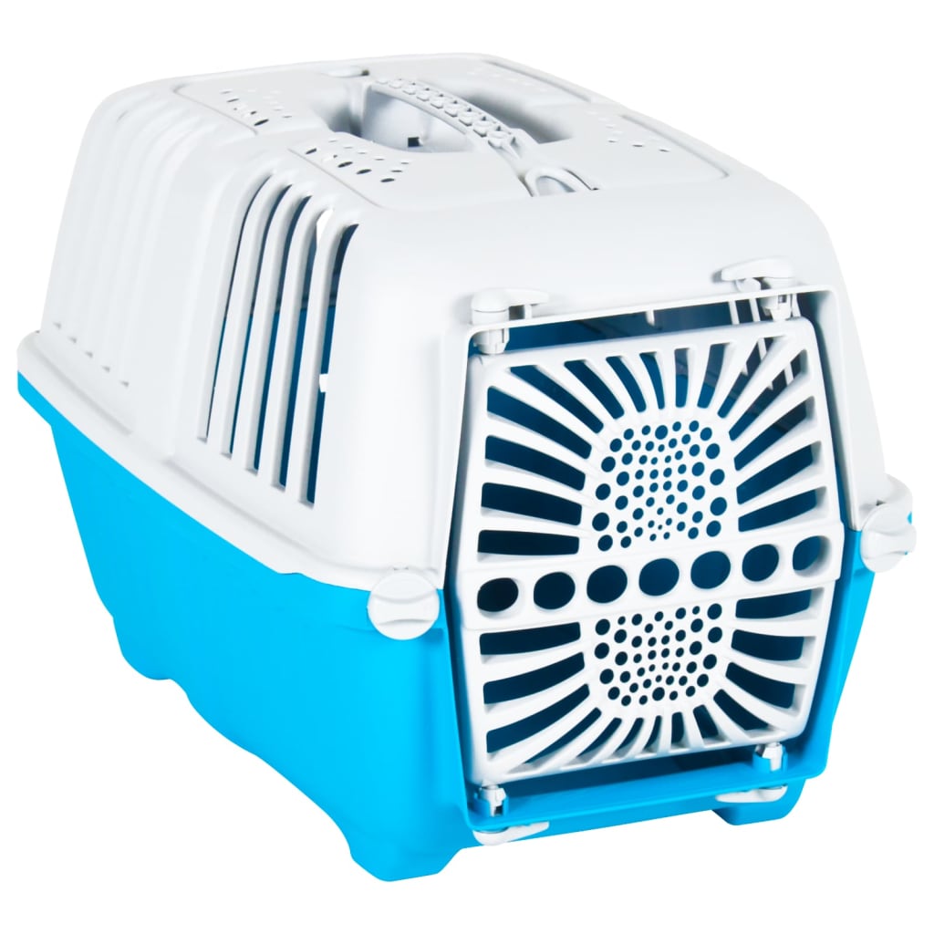 Berkfield Pet Carrier White and Blue 55x36x36cm Polypropylene