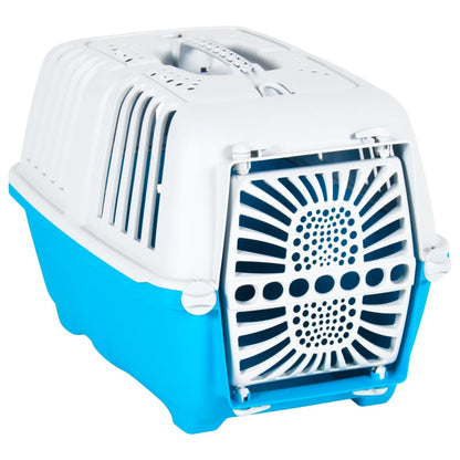 Berkfield Pet Carrier White and Blue 55x36x36cm Polypropylene
