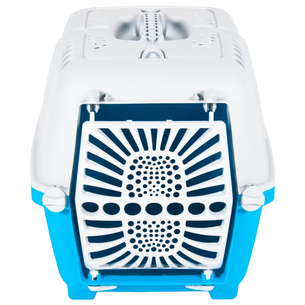 Berkfield Pet Carrier White and Blue 55x36x36cm Polypropylene