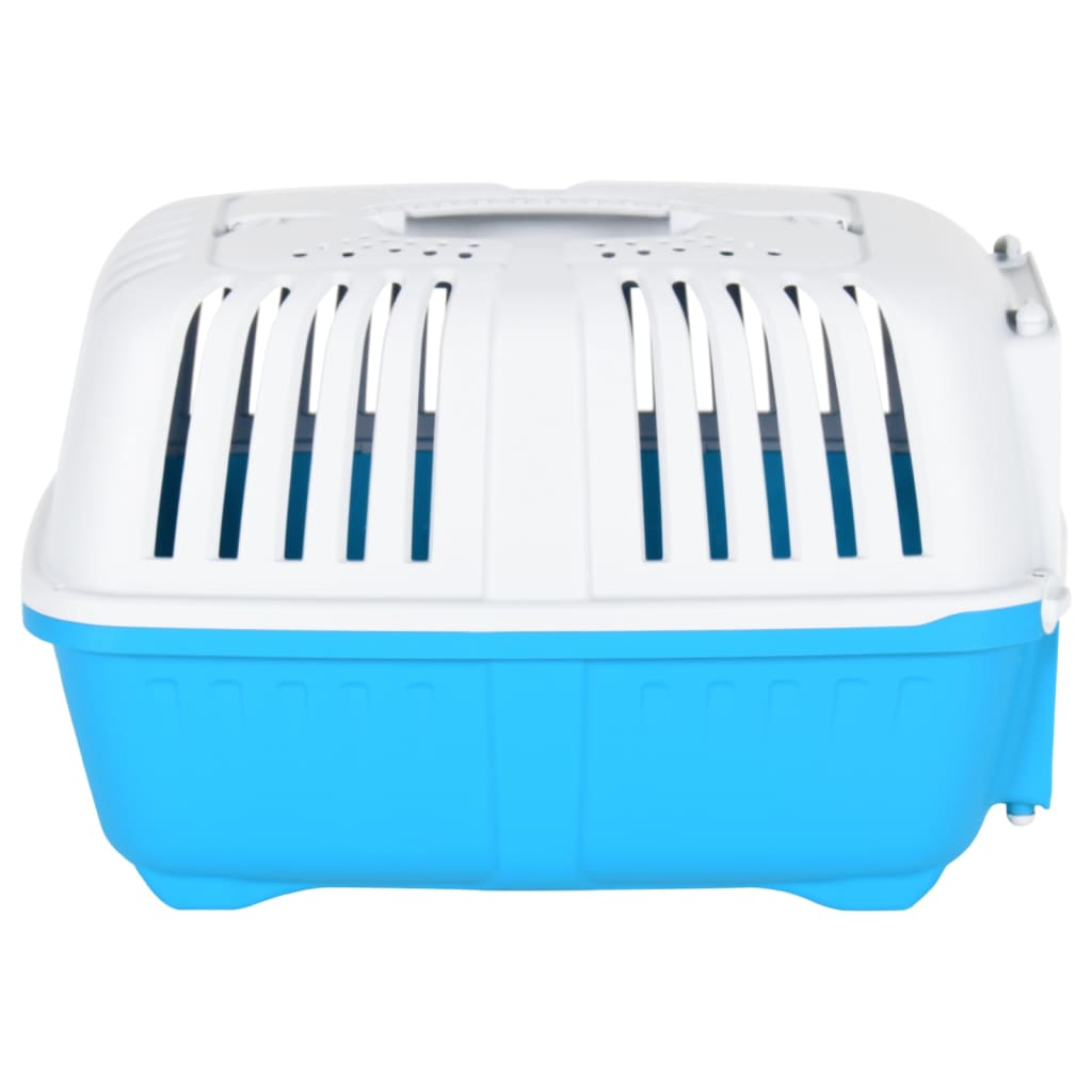 Berkfield Pet Carrier White and Blue 55x36x36cm Polypropylene