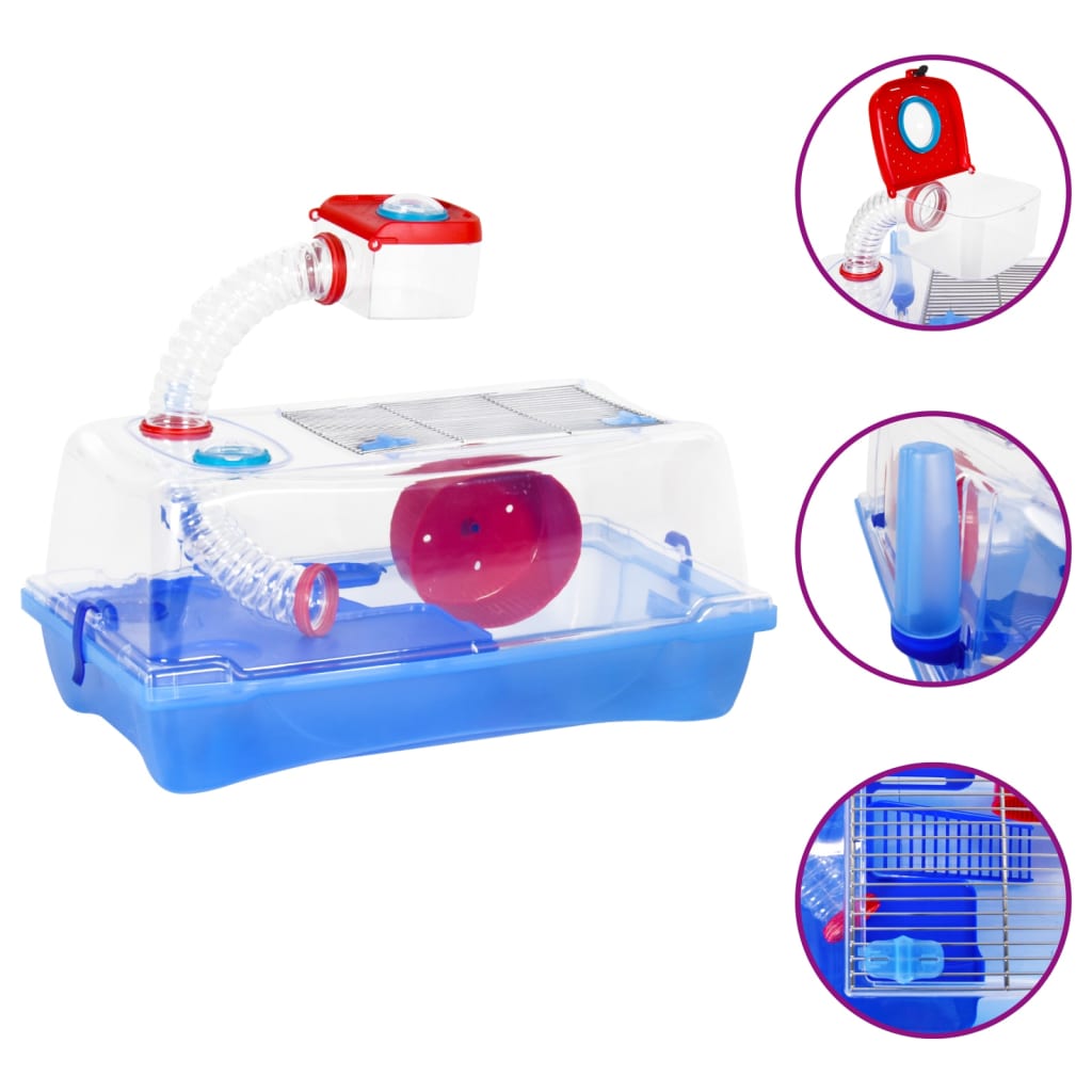 Berkfield Hamster Cage Blue 57x33x26 cm Polypropylene