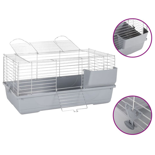 Berkfield Small Animal Cage Grey 80x45x39 cm Polypropylene and Metal