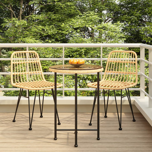 Berkfield 3 Piece Garden Dining Set Poly Rattan