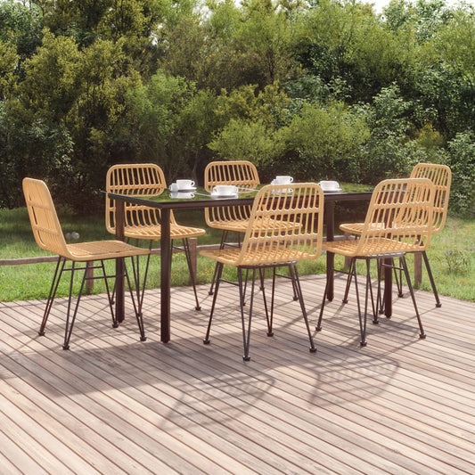 Berkfield 7 Piece Garden Dining Set Poly Rattan