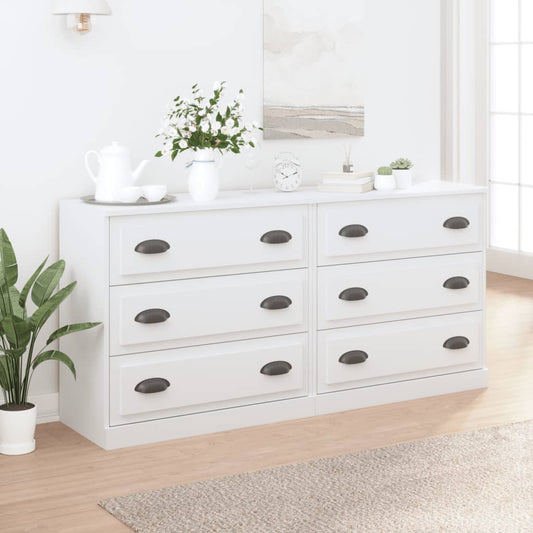 Berkfield Sideboards 2 pcs White Engineered Wood