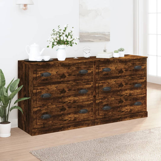 Berkfield Sideboards 2 pcs Smoked Oak Engineered Wood