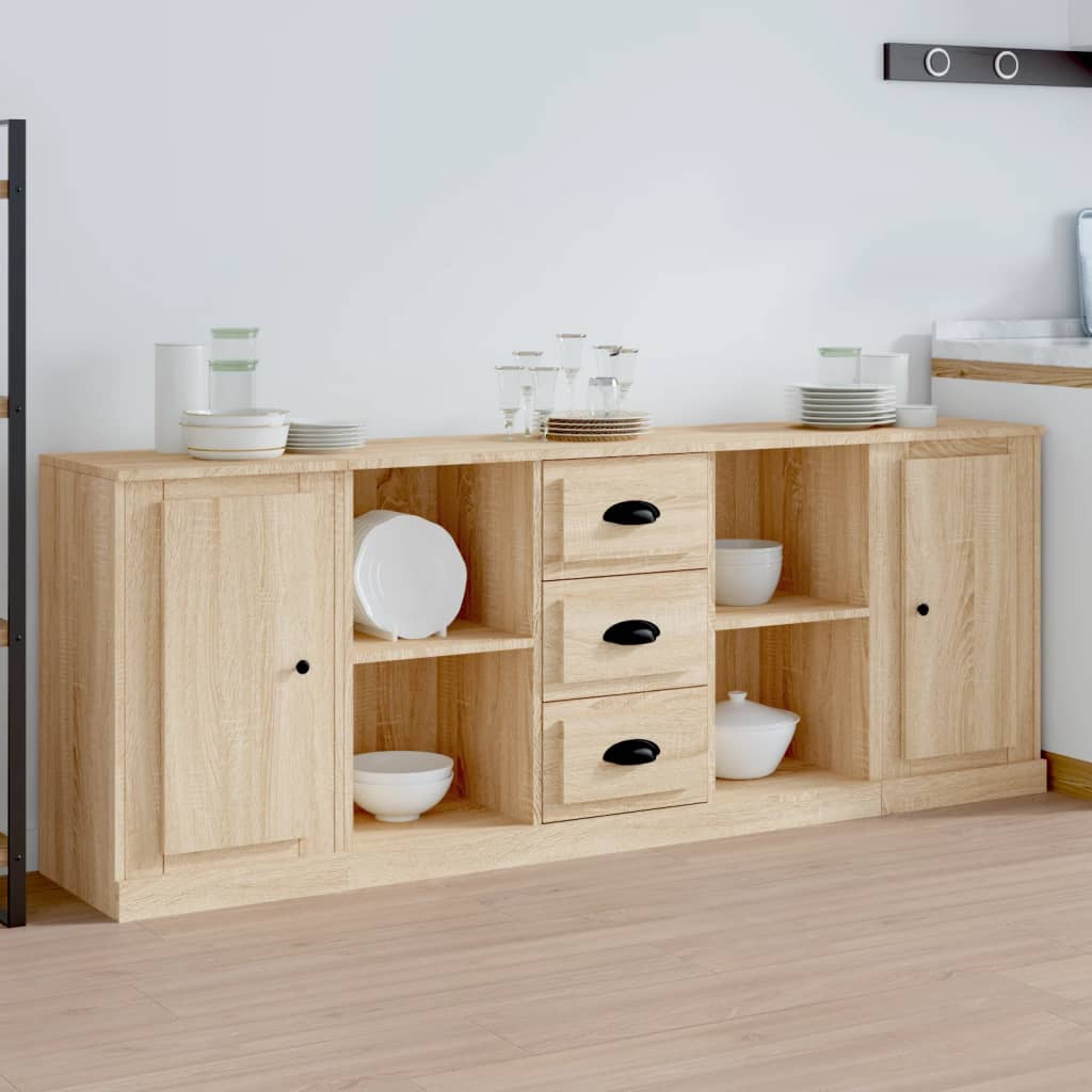 Berkfield Sideboards 3 pcs Sonoma Oak Engineered Wood