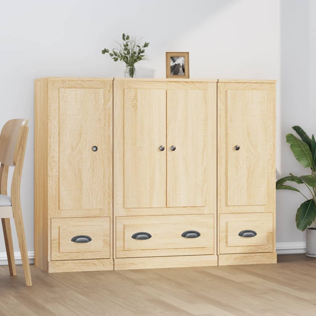 Berkfield Highboards 3 pcs Sonoma Oak Engineered Wood