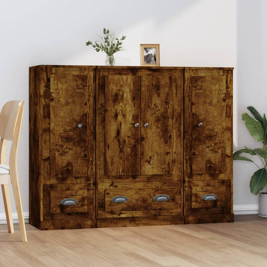 Berkfield Highboards 3 pcs Smoked Oak Engineered Wood