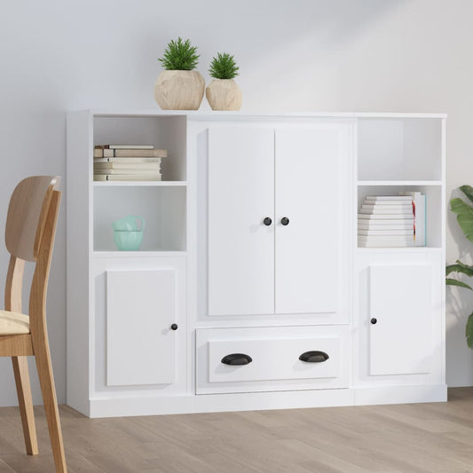 Berkfield Highboards 3 pcs White Engineered Wood