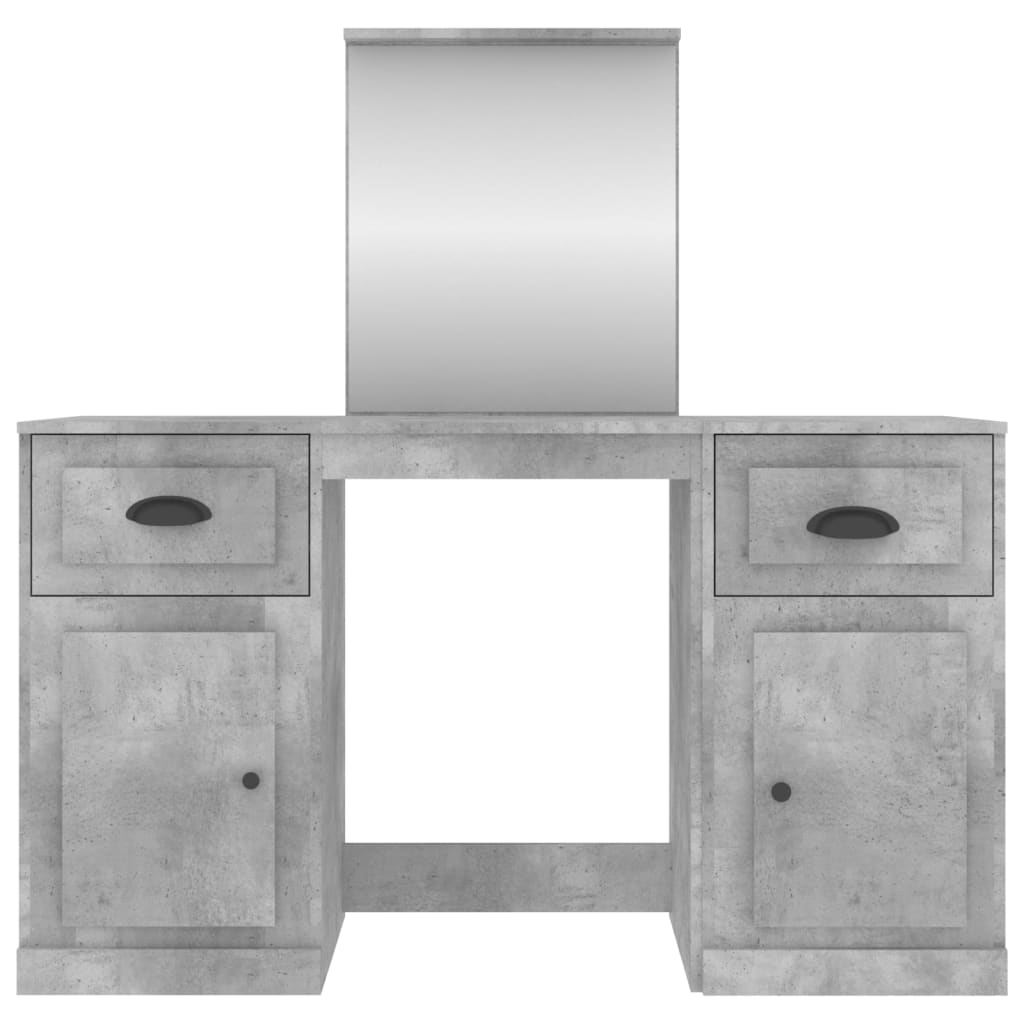 Berkfield Dressing Table with Mirror Concrete Grey 130x50x132.5 cm
