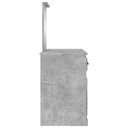 Berkfield Dressing Table with Mirror Concrete Grey 130x50x132.5 cm