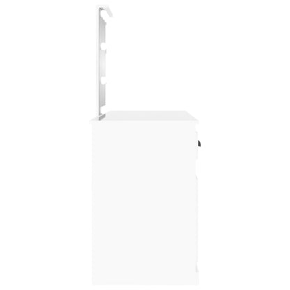 Berkfield Dressing Table with LED High Gloss White 130x50x132.5 cm