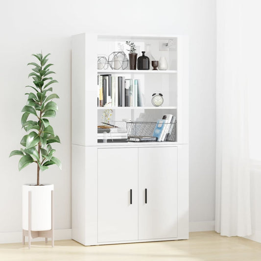 Berkfield Highboard High Gloss White Engineered Wood