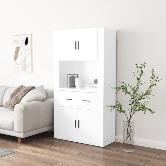 Berkfield Highboard High Gloss White Engineered Wood