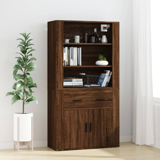 Berkfield Highboard Brown Oak Engineered Wood